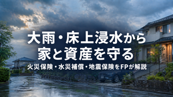 大雨・床上浸水から家と資産を守るには？火災保険・水災補償・地震保険をFPが解説